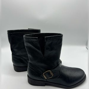 Nine West  black Booties soft Leather ankle low heel  buckle Sze 6M Women’s